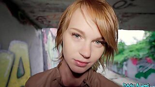 18yo Pretty Redhead Fucked In a Tunnel Outdoors - Martin Gun