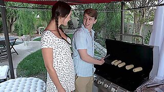 CuckoldSessions - Innoncent BBQ Turns To My HOT GF Cucking Me Hard By Fucking 4 Dicks