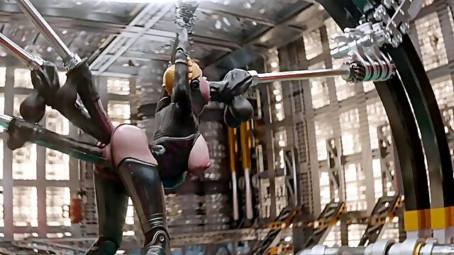Big Ass Balerina Dominated and Destroyed by BDSM Fuckmachine