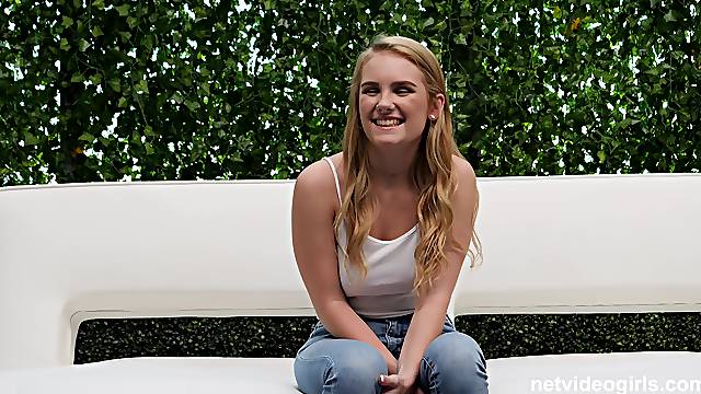 Casting couch cumshot shared by amateurs Winter and Natalie