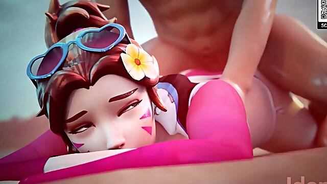 Overwatch Dva blowjob and sex
