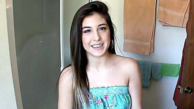 Real High School Latina Teen With Braces, First Porn, POV