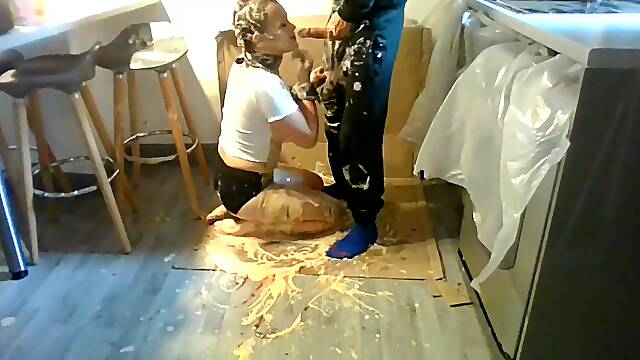 WAM Splosh whilst slut Tied to chair - extreme face fuck and rough sex xxx