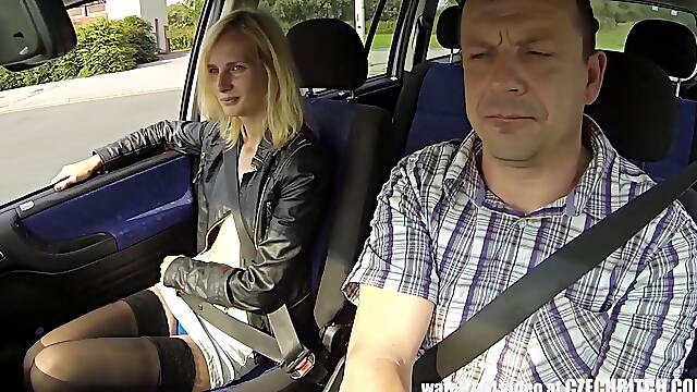 Blonde Street Whore Banged In Car