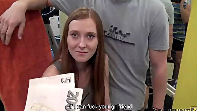 Hunt4k. hunter pays boy currency to pound his gf in front of him