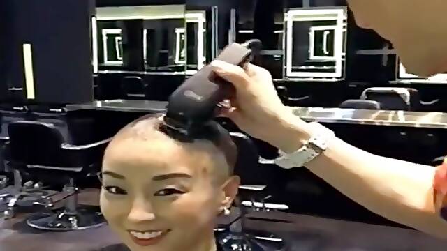 Beautiful asian girl headshave