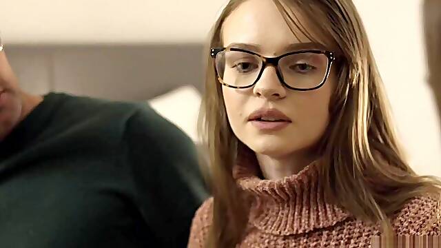 Teen shares intimate family 3some with foster parents