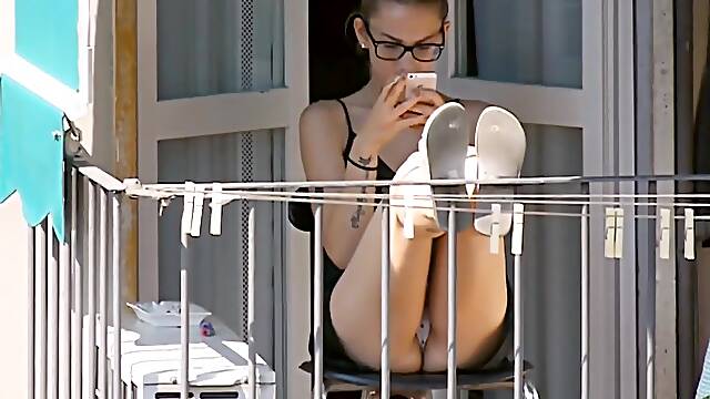 Spying on neighbour - upskirt