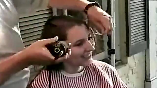 Beautiful woman headshave