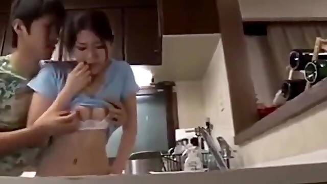 Stepson fuck his stepmom in the kitchen