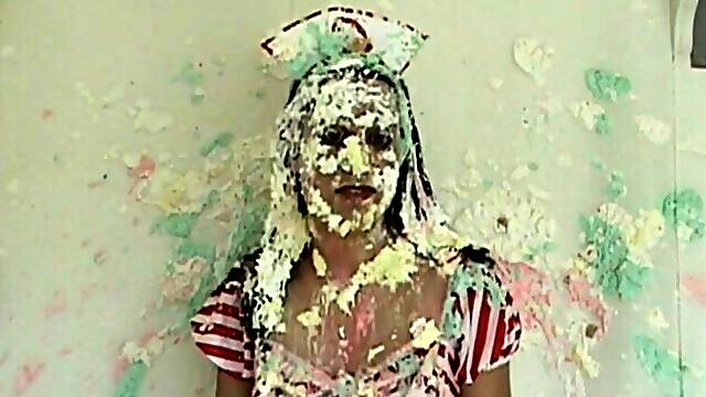 Naughty Nurse Pie in the Face Splosh Fetish