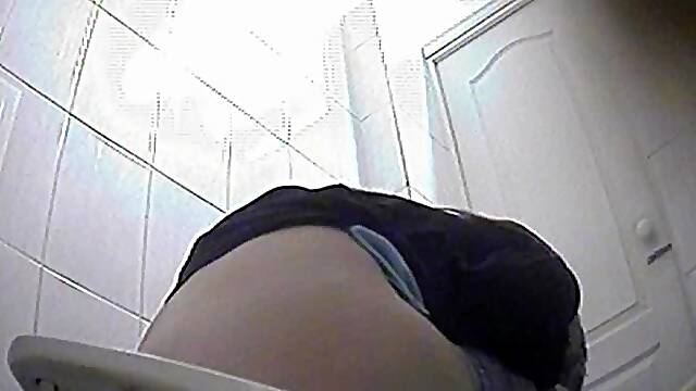 Toilet spy cam is recording hot bitches peeing