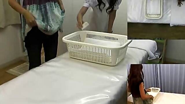Japanese cutie enjoys oily massage session on hidden camera