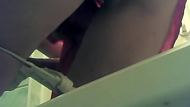 Beautiful toilet spy cam close up of girls nub after pissing