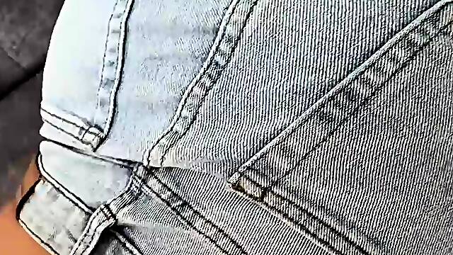 Jeans torn by yam-sized butt! Steaming hardcore bang-out in