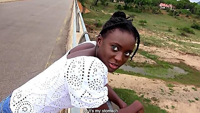 Bratty African Hottie POV Pussy Wrecked By White Boyfriend In The Park!