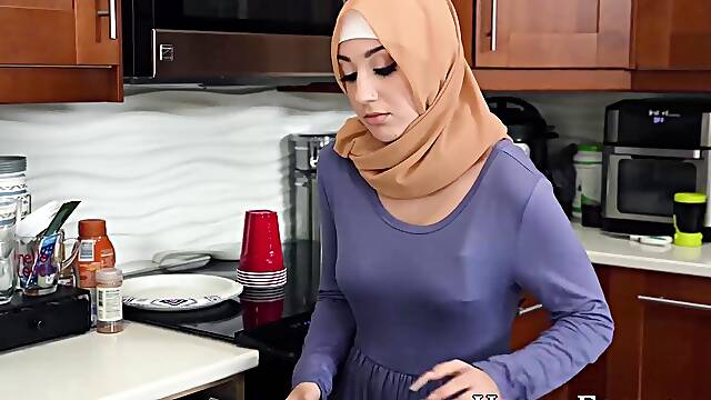 Arab maid Violet Gems is caught stealing so her boss fucks her roughly in return