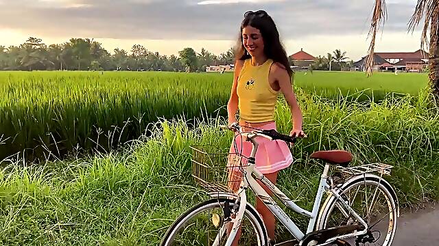 Teaching Cutie How To Ride A Bike And She Teaches Me How To Fuck All Night - Creampie