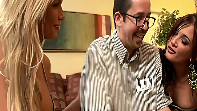 Watch Jessica Bangkok & Tory Lane & Kendall Brooks get wild with a hung stud in lingerie threesome