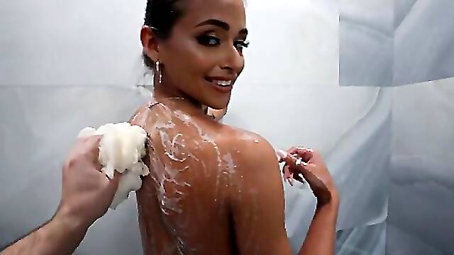 My Stepmom wants my help in the shower! - Armani Black