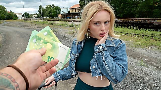 Big tits slut misses train