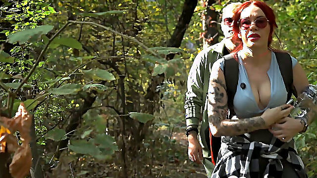Crazy tent sex with a hot redhead babe