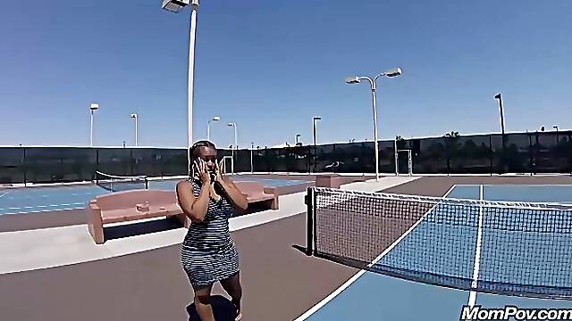 Big ass, Ebony babe with braids, Keisha Kiesha got fucked on the tennis court, the other day