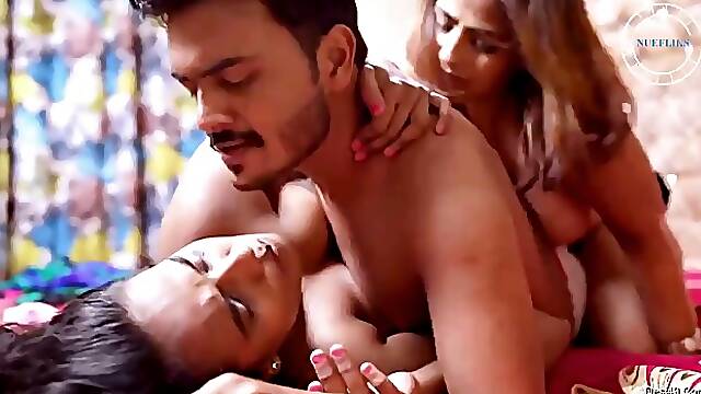 Indian babe is getting her daily dose of fuck during a threesome with some kinky friends