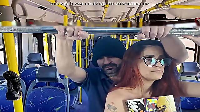 Girl gets fucked on public transport, left with a creamy ass