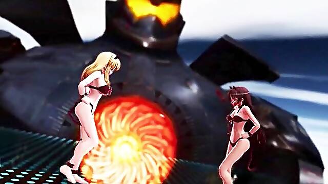 Animated GF practices dance moves in sexy 3D