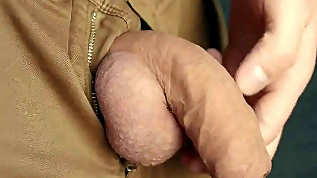 Uncovered beauty jerks and wanks hard, making her uncut cock grow and explode in 4K