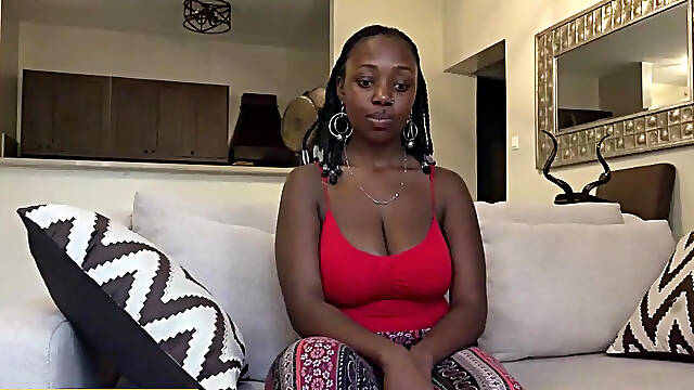 Curvy ebony BBW takes doggy style pounding at casting call