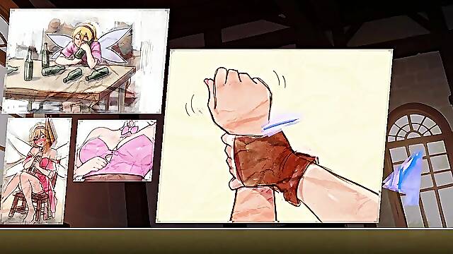 Amorous fairies strip down in this animated Hentai Game episode.