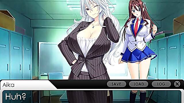 School day turns into naughty lesbian vore action in smutty anime game