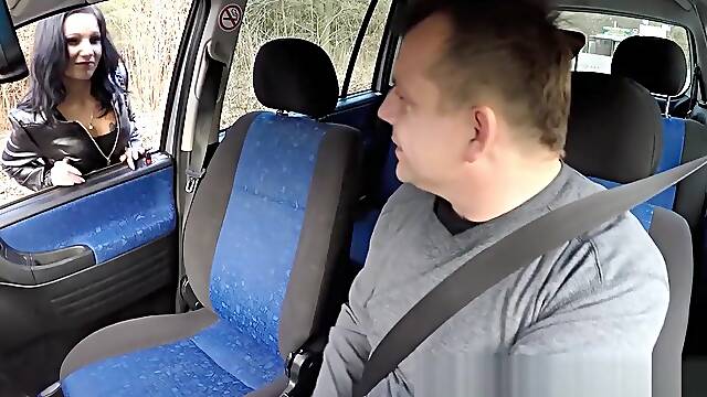 Hot prostitute banged in car