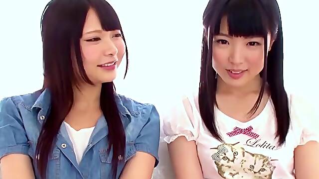Ai Uehara japanese lesbian tongue kissing threesome