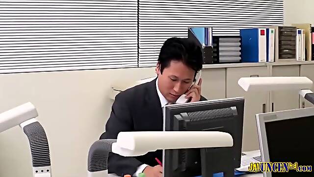 Horny Japanese Secretary Fucked By Her Coworkers
