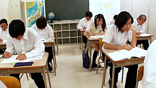 Japanese Teen Sucks Off Many Guys