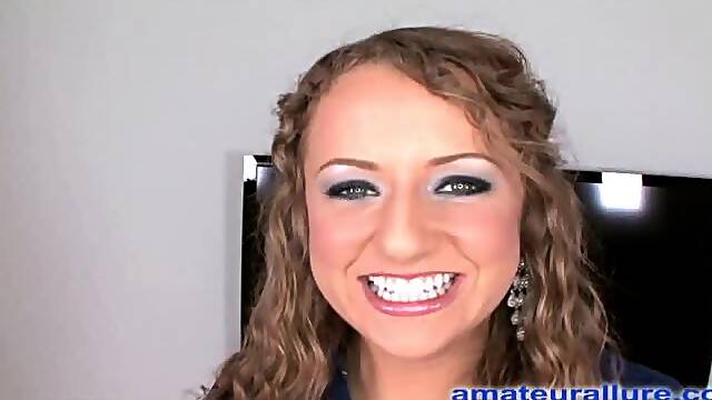 Horny Blonde Girl Loves Eating Cum
