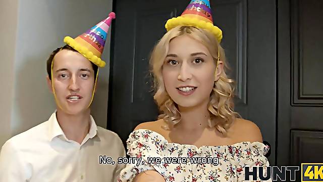 HUNT4K. For cash lucky guy manages to screw blond hair lady