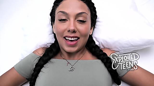 Pigtailed darkhaired babe coed makes her POINT-OF-VIEW xozilla porn movies debut