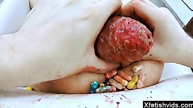 Brutal anal penetration with prolapse anal gapes