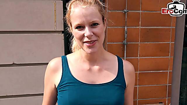 German blonde Skinny Slut try Real Blind date and fuck