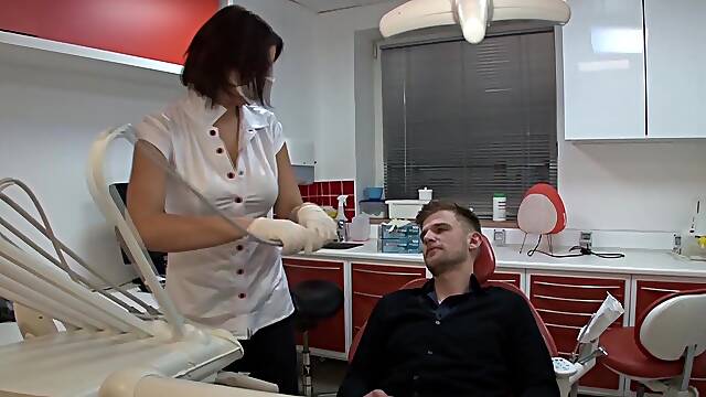 Horny Nurse Gives Her Patient a Blowjob and Some Pussy