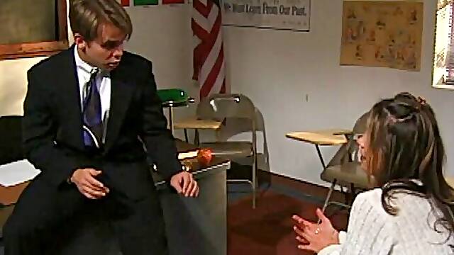 Stubborn Cowgirl In Miniskirt Fucks Her Teacher In Class