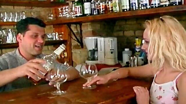 A real hardcore fucking with a nasty blonde babe by the bar