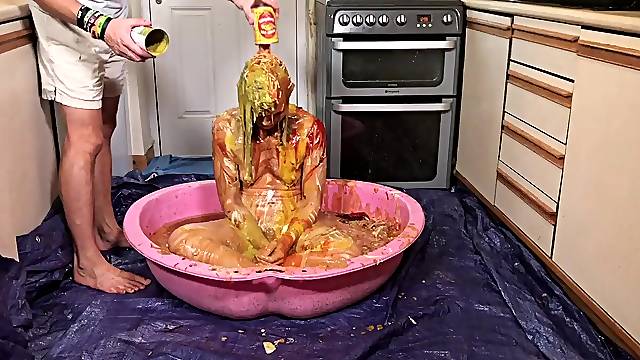 Worst EVER Disgusting Food Splosh - Horrendous! Hawt Beauty Plays in Mess