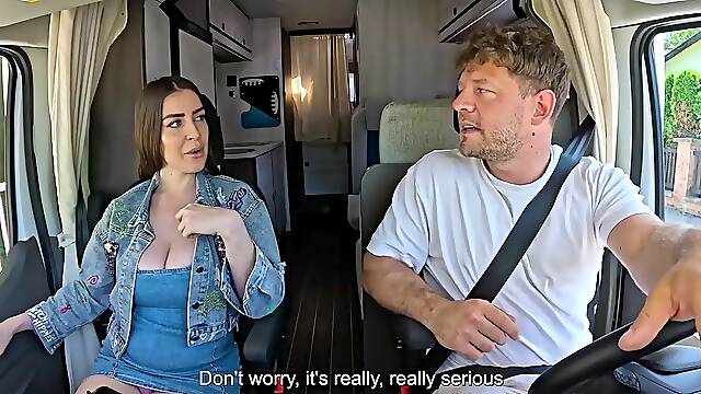 BangVan - Breasty Italian Tourist Marica Chanelle Helps RV Driver Fix His Engine!