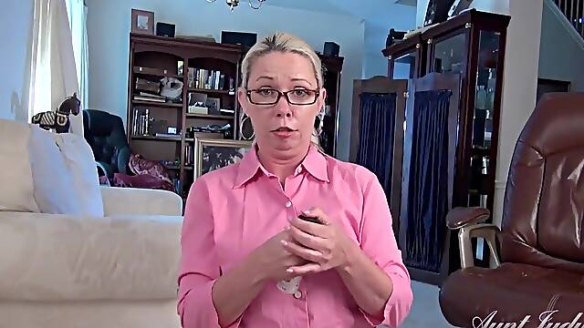 AuntJudys - Your Unshaved Cunt mother Id like to fuck Step-Aunt Liz Lets U Cum in Her Throat (POV)