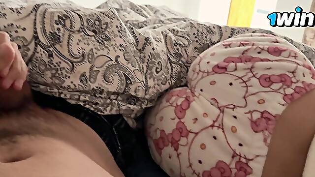 Sharing Couch With Step Sis And Bang Her! I Shriek Stop! But This babe Keep Riding When I Cum Inside Snatch